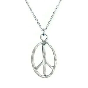 Peace sign necklace hippie accessories hippie jewelry for women stainless steel
